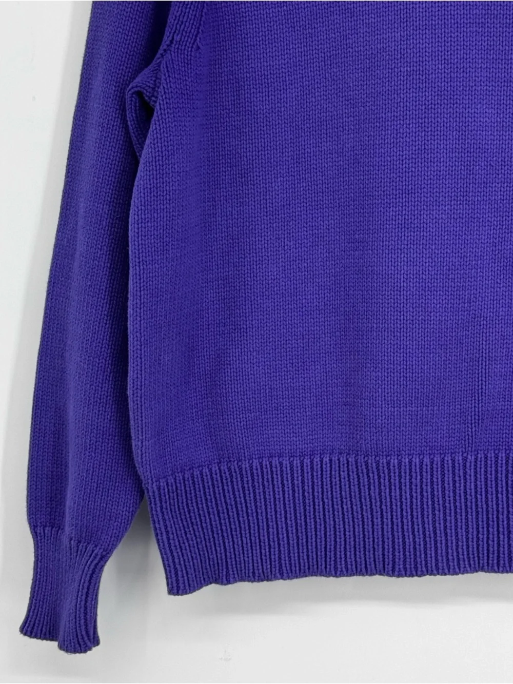 Women’s J Crew Size Small Purple Chunky Knit Cotton/Polyamide Crew Neck Sweater